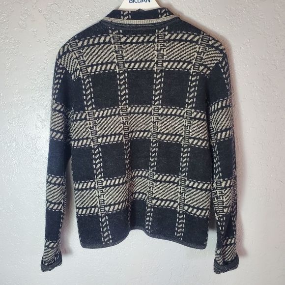 Pendleton Vintage Wool Buffalo Plaid Black and White Zip-Up Jacket Size Small - Picture 8 of 8